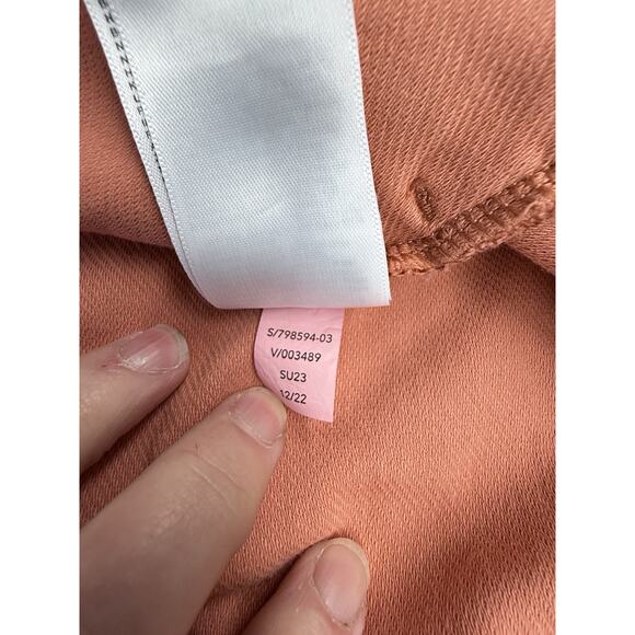 Athleta Farallon Skirt Peach Color Tie Waist‎ Cotton Knit Pockets Skort Xl - Picture 6 of 6